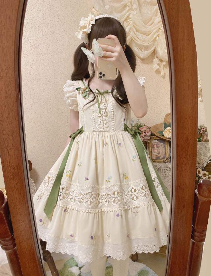 Wilderness Roaming Embroidery Cotton Lolita One Piece