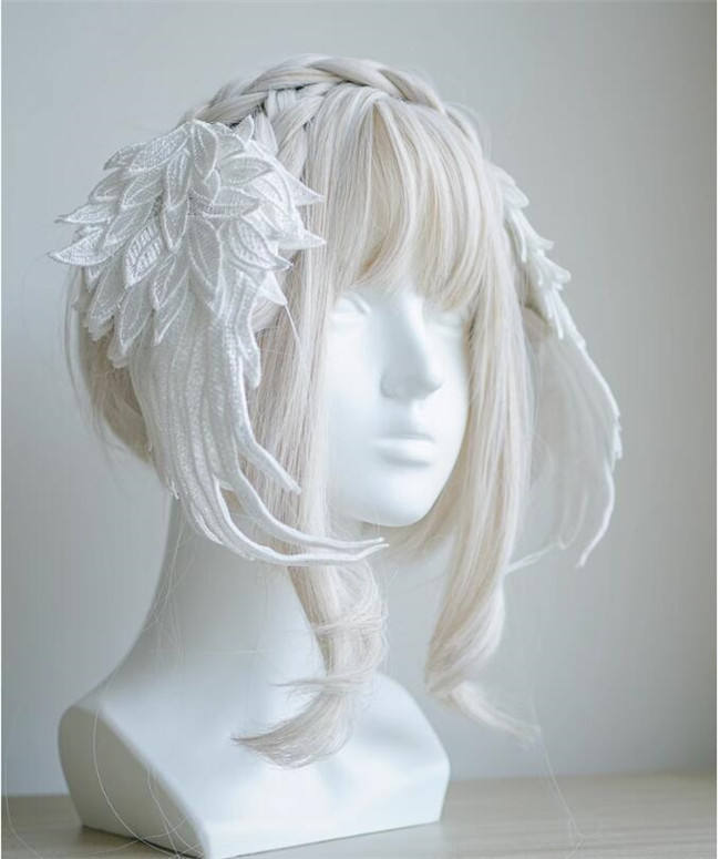 Angle Wings Feather Embroidery Lolita Hairclip