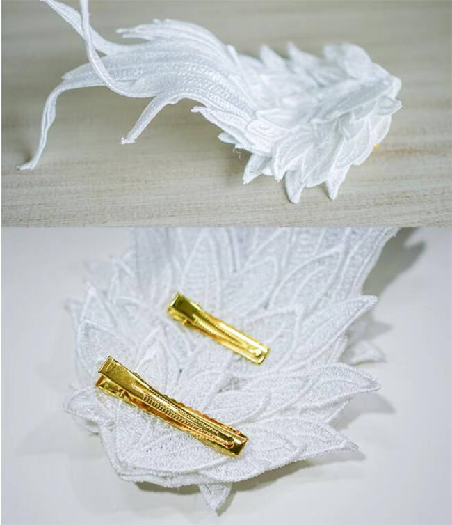 Angle Wings Feather Embroidery Lolita Hairclip