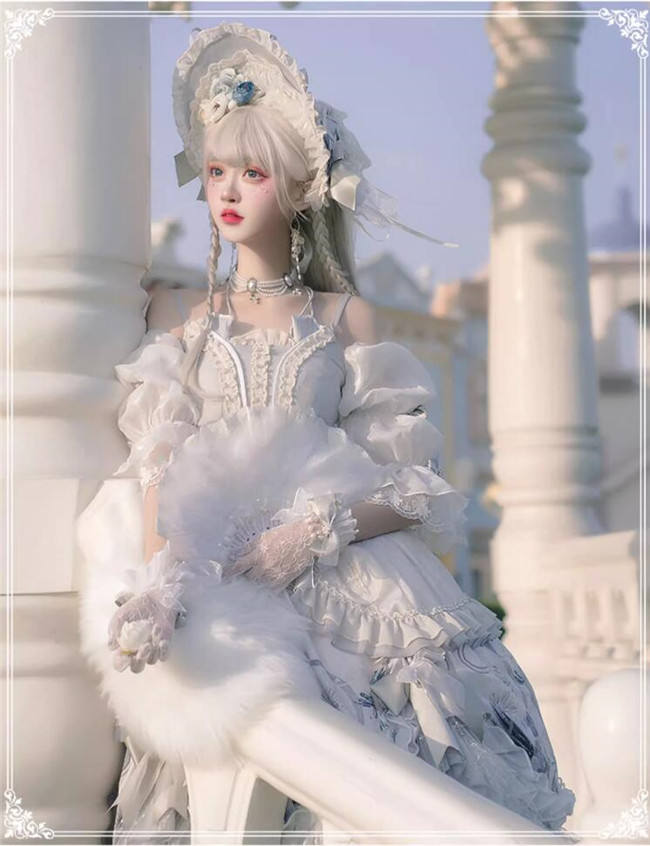 Ying Luo Fu Rose Maiden Elegant Lolita OP and Accessories