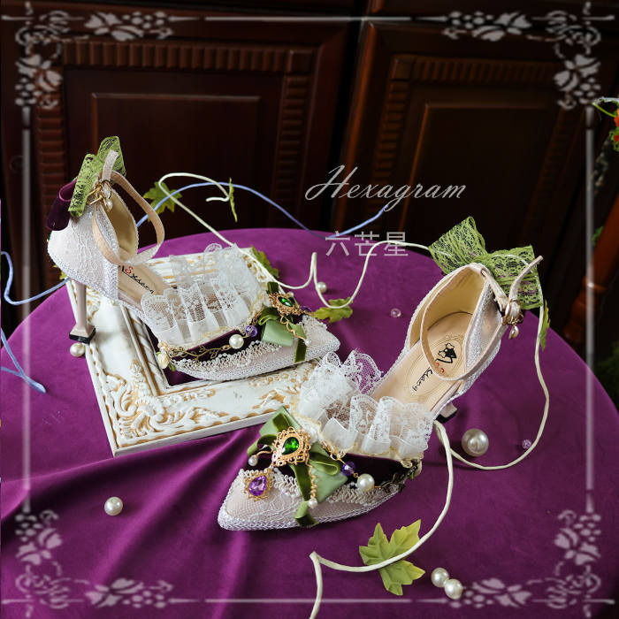 Hexagram ~Loire Vineyards~ Lacework Bow Heels Shoes