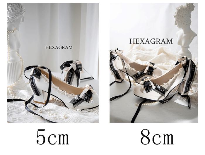 Hexagram ~Paris Holiday~ Round Toe with Thick Heels Shoes