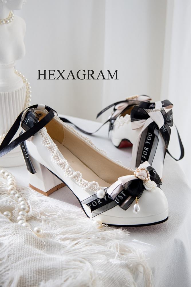 Hexagram ~Paris Holiday~ Round Toe with Thick Heels Shoes