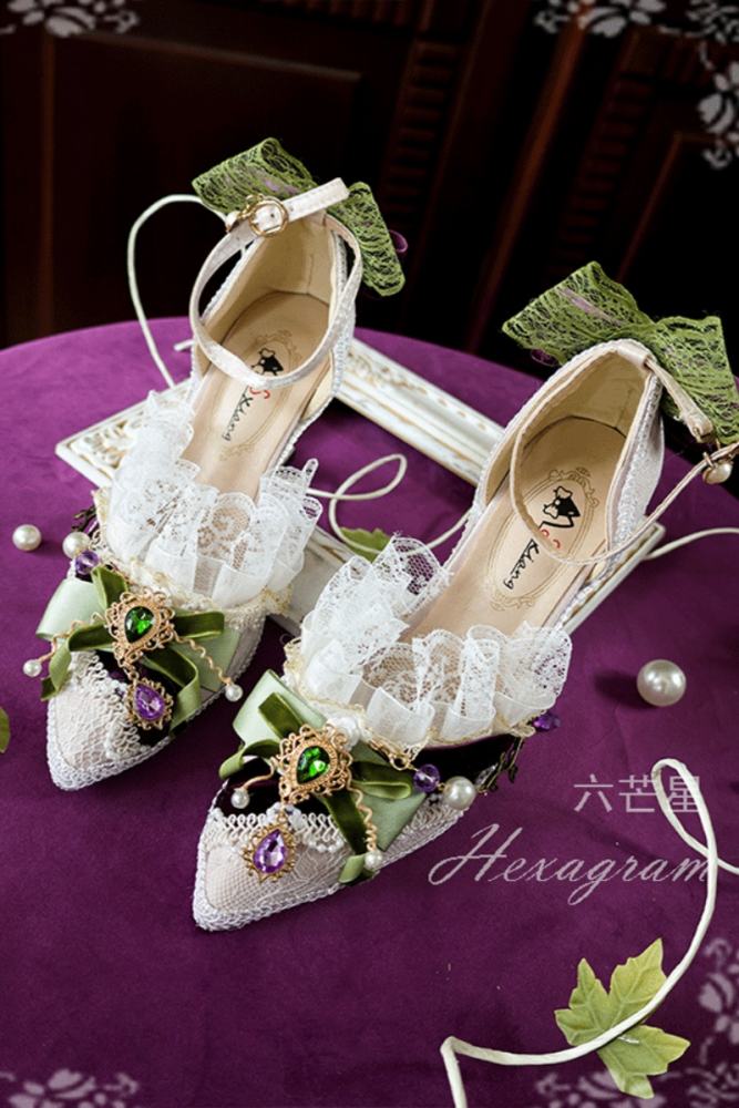 Hexagram ~Loire Vineyards~ Lacework Bow Heels Shoes