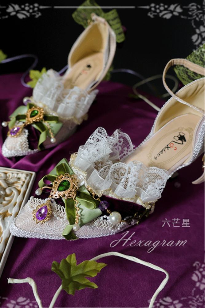 Hexagram ~Loire Vineyards~ Lacework Bow Heels Shoes