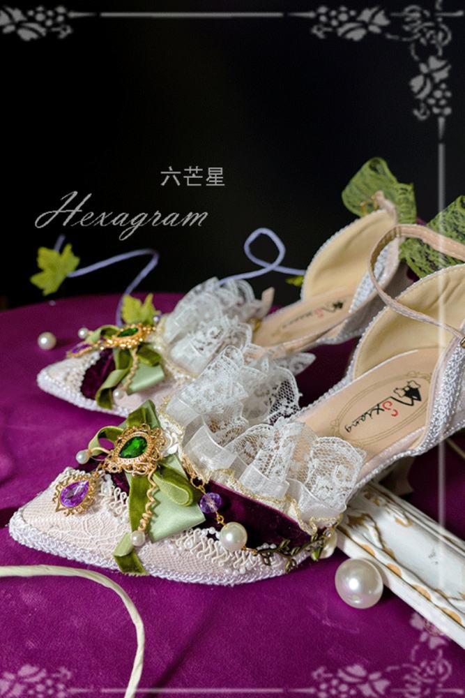 Hexagram ~Loire Vineyards~ Lacework Bow Heels Shoes