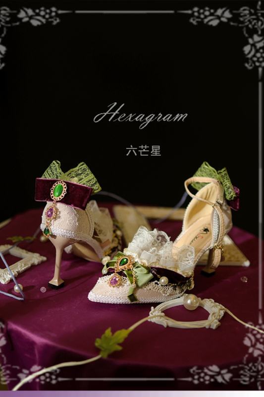 Hexagram ~Loire Vineyards~ Lacework Bow Heels Shoes