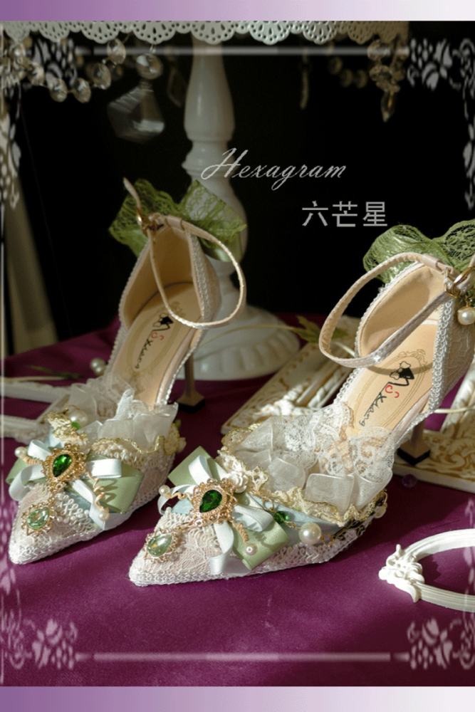 Hexagram ~Loire Vineyards~ Lacework Bow Heels Shoes