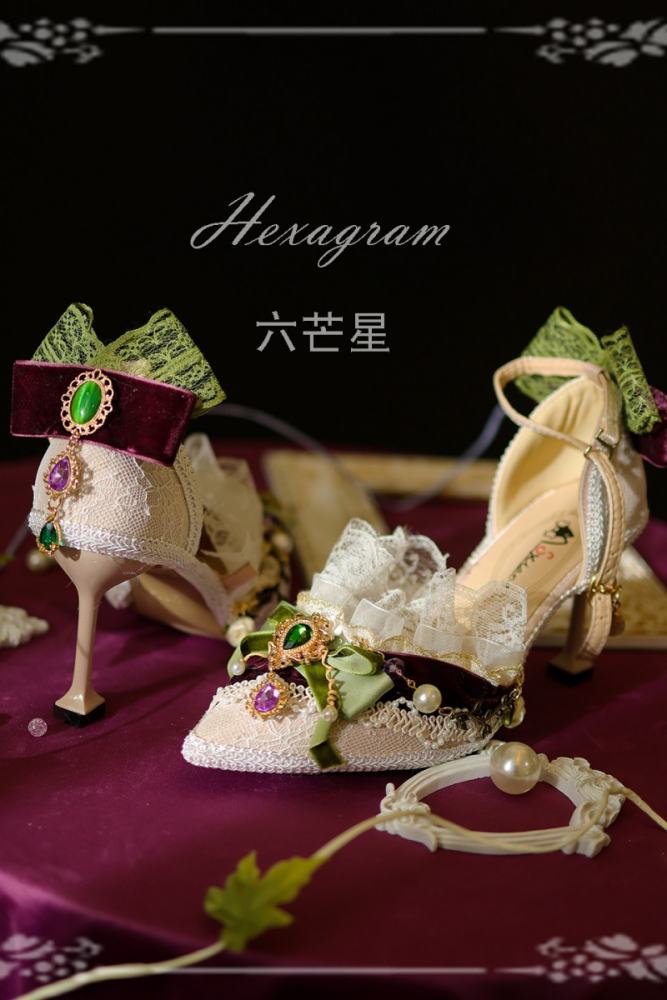 Hexagram ~Loire Vineyards~ Lacework Bow Heels Shoes