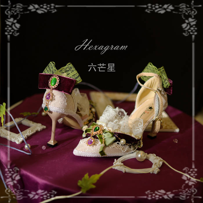 Hexagram ~Loire Vineyards~ Lacework Bow Heels Shoes