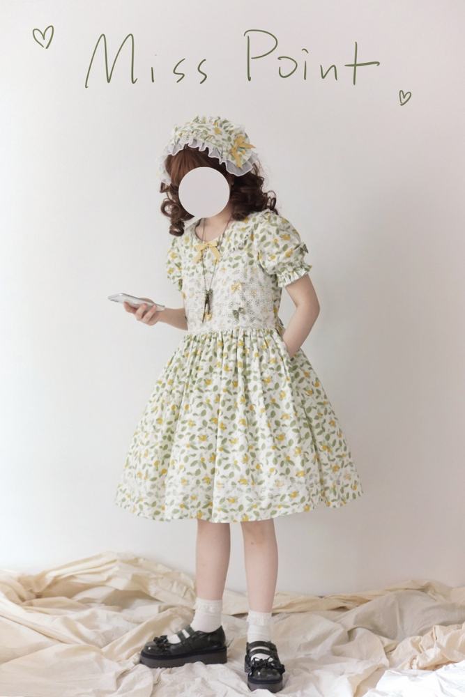 Miss Point ~Happy Summer Dress Daily Wear  Lolita OP Short Version -Pre-order