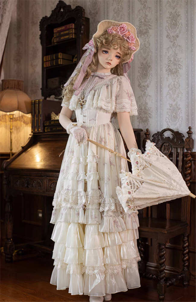 Withpuji Letter and Poetry & Nan Ke Classic Lolita Dress and Overskirt