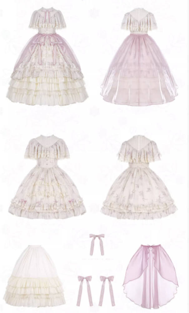 Withpuji Letter and Poetry & Nan Ke Classic Lolita Dress and Overskirt