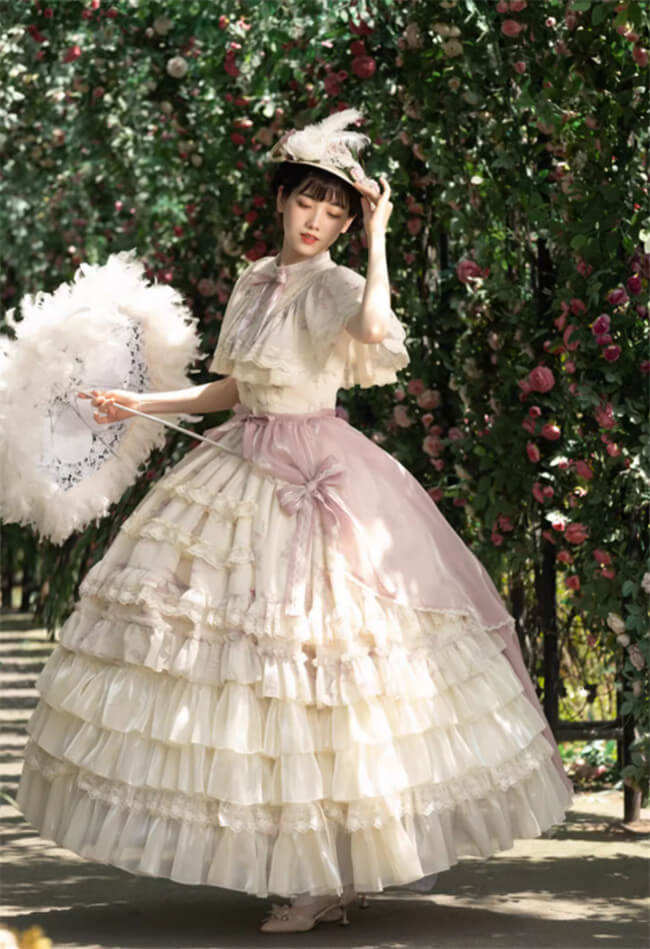 Withpuji Letter and Poetry & Nan Ke Classic Lolita Dress and Overskirt