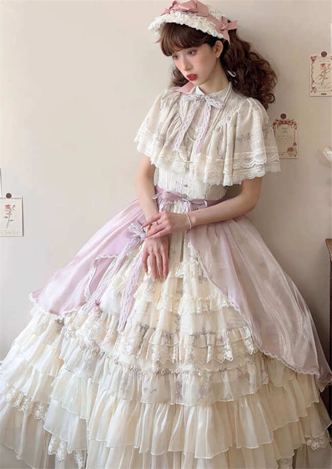 Withpuji Letter and Poetry & Nan Ke Classic Lolita Dress and Overskirt