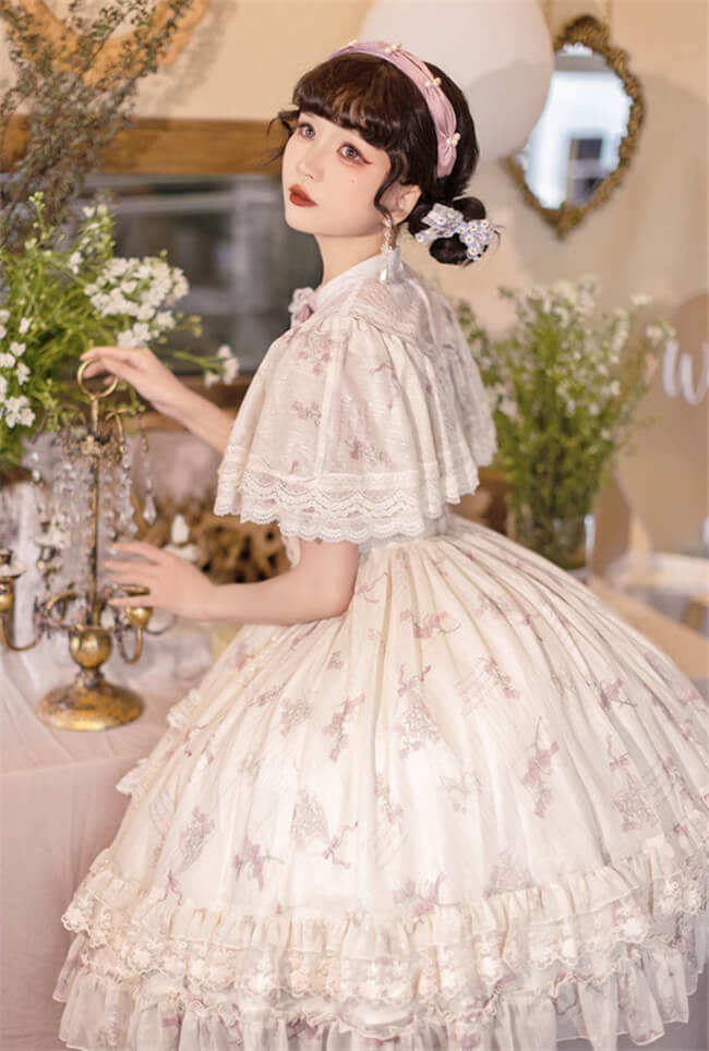 Withpuji Letter and Poetry & Nan Ke Classic Lolita Dress and Overskirt