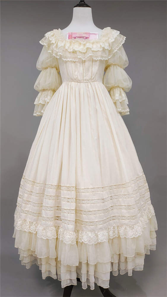 Farewell Rococo Black and Beige Lolita Dress