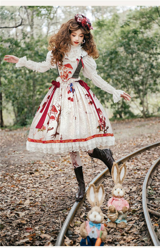 Cat Traveler Vintage Lolita Skirt, Vest and Blouse