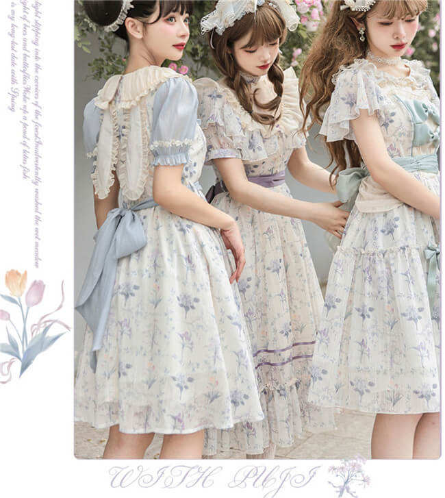Withpuji Summer Flower Wall Lolita Dress