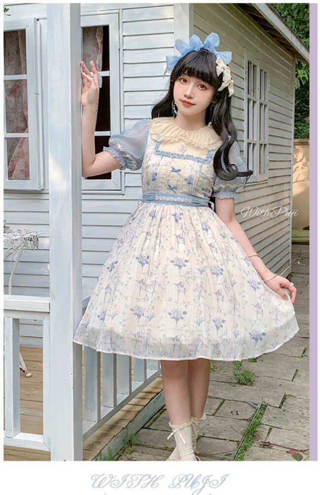 Withpuji Summer Flower Wall Lolita Dress