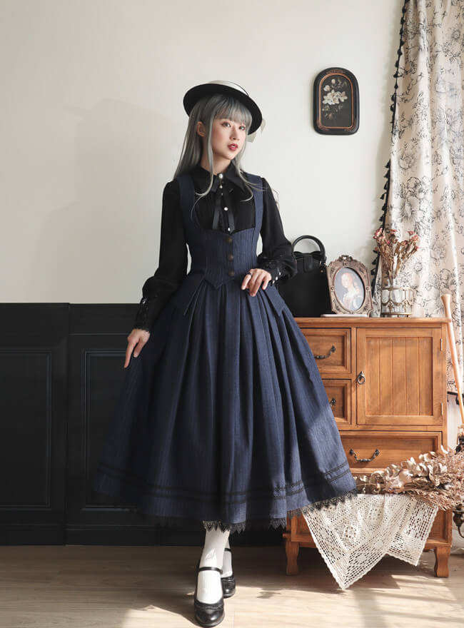 The Griffin Deal Corset Stripe Lolita Skirt and Vest