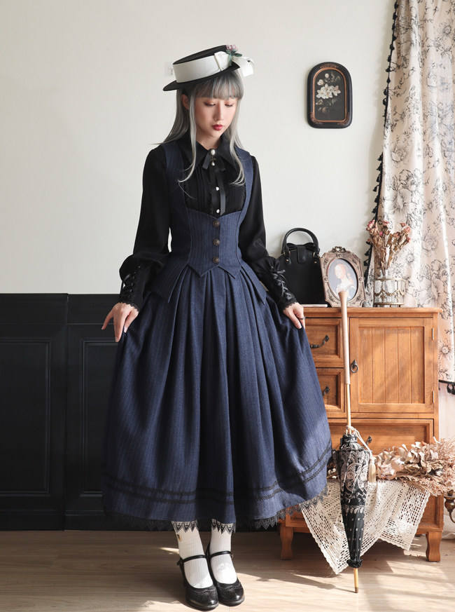 The Griffin Deal Corset Stripe Lolita Skirt and Vest
