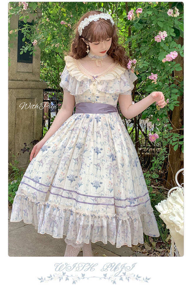 Withpuji Summer Flower Wall Lolita Dress