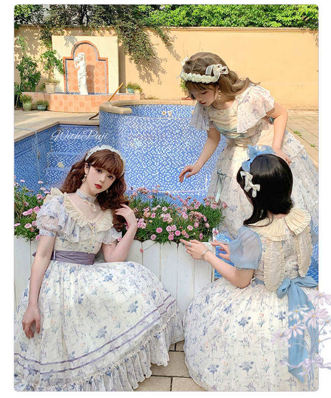 Withpuji Summer Flower Wall Lolita Dress