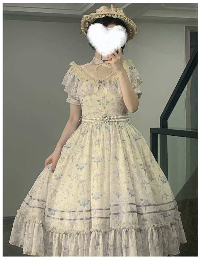 Withpuji Summer Flower Wall Lolita Dress
