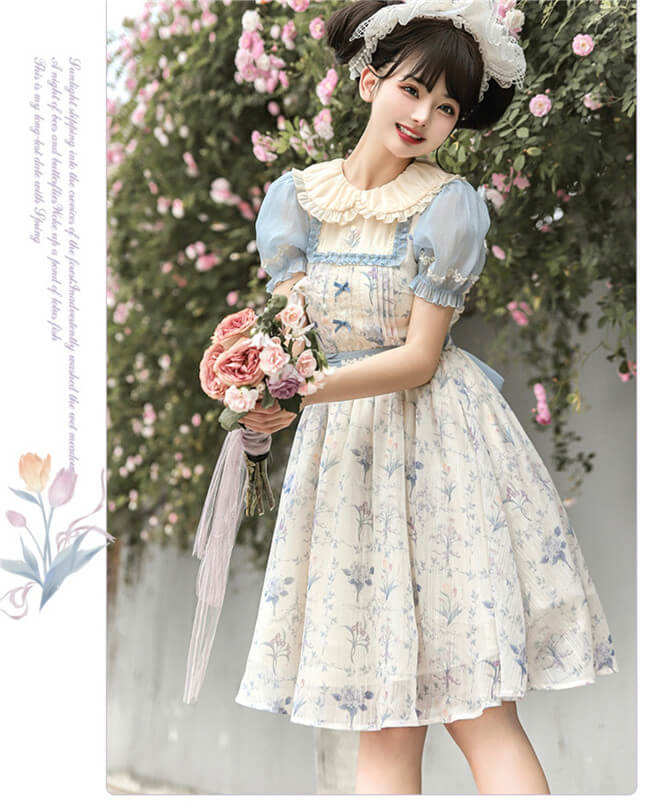 Withpuji Summer Flower Wall Lolita Dress