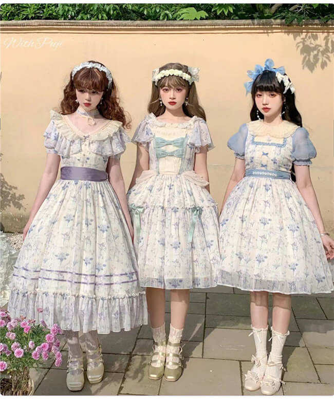 Withpuji Summer Flower Wall Lolita Dress