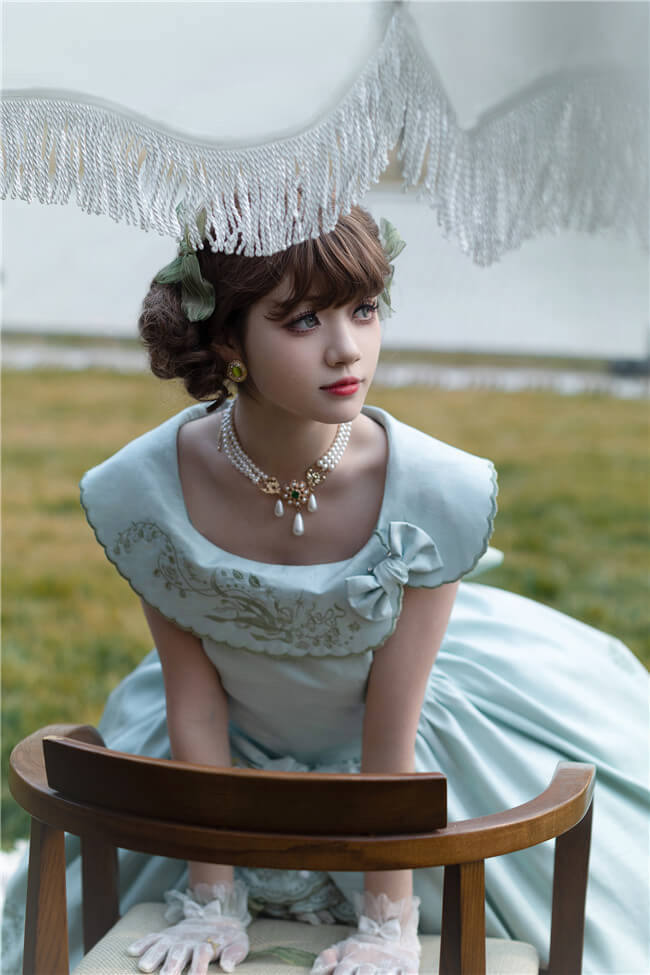 Embroidered Lily of the Valley Elegant Classic Lolita Dress