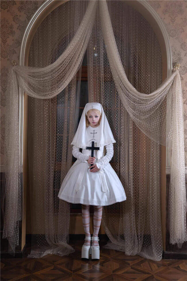 LeMiroir Moonlit Prayer Nun Lolita Dress and Cape