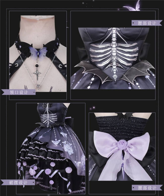 Ying Luo Fu Skeletons Feast Gothic Lolita Dress Jumpers