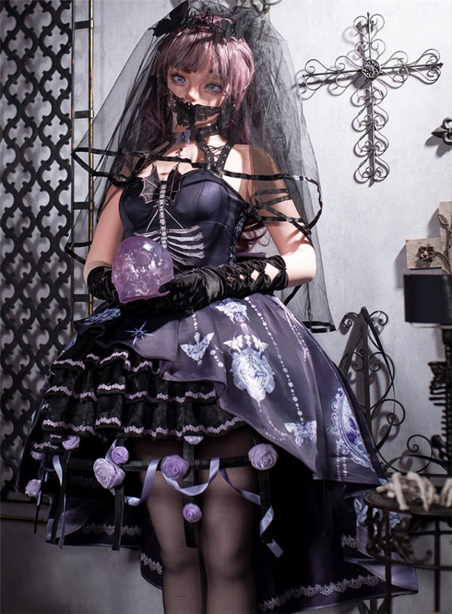 Ying Luo Fu Skeletons Feast Gothic Lolita Dress Jumpers