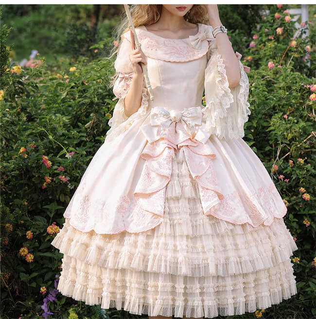 Embroidered Lily of the Valley Elegant Classic Lolita Dress