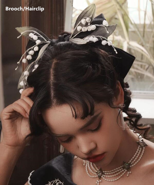 Embroidered Lily of the Valley Elegant Classic Lolita Dress