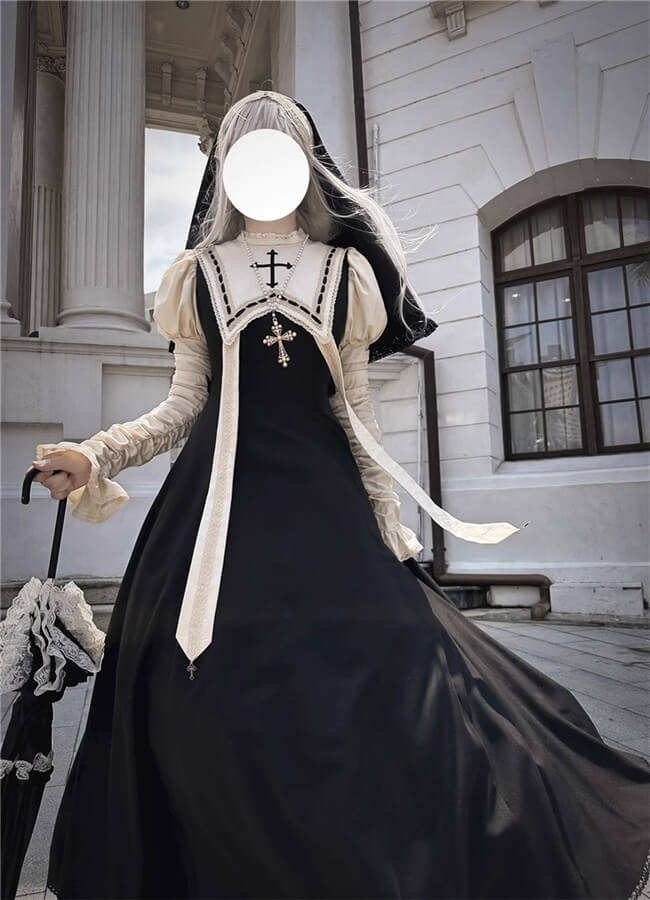 LeMiroir Moonlit Prayer Nun Lolita Dress and Cape