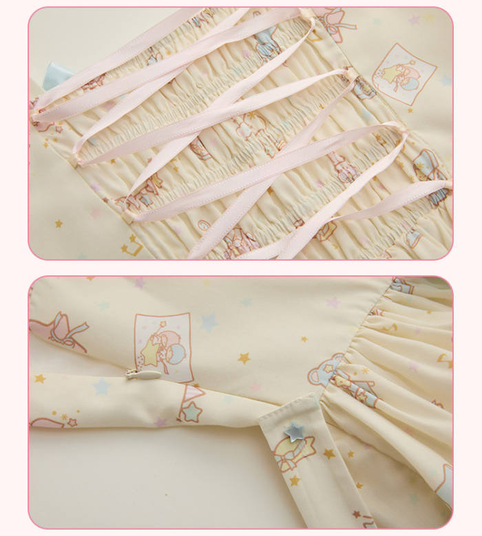 Summer Fairy Sanrio Collaborated The Twins Prints Lolita JSK OP Blouse and Cardigan