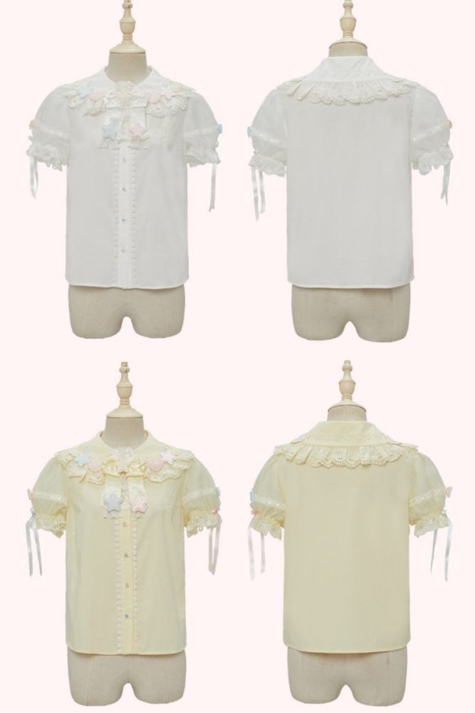 Summer Fairy Sanrio Collaborated The Twins Prints Lolita JSK OP Blouse and Cardigan
