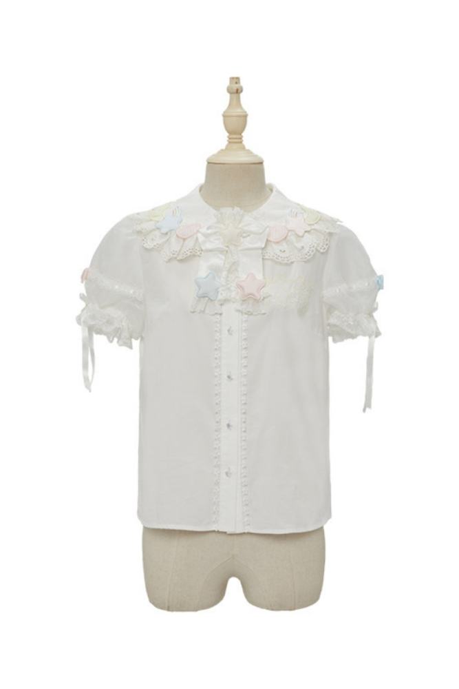 Summer Fairy Sanrio Collaborated The Twins Prints Lolita JSK OP Blouse and Cardigan
