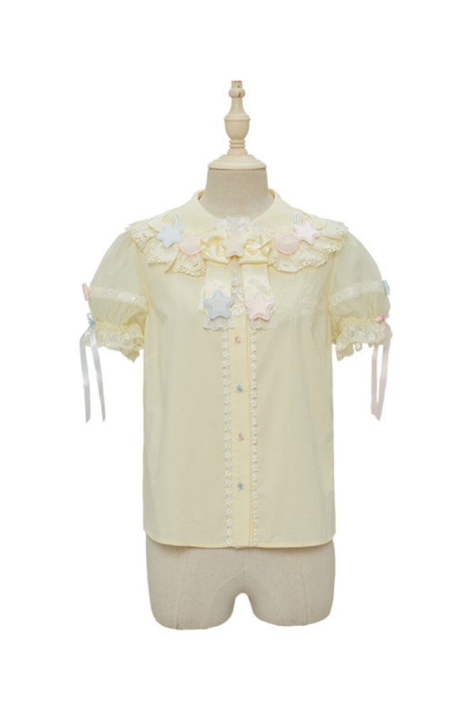 Summer Fairy Sanrio Collaborated The Twins Prints Lolita JSK OP Blouse and Cardigan