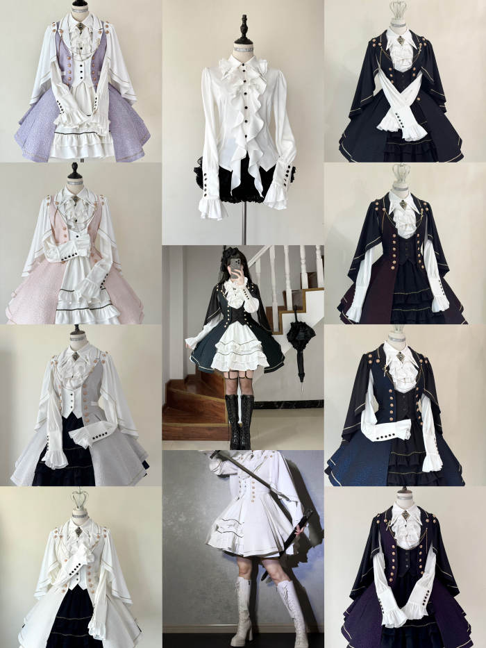 Law of Fallen Moon Military Lolita Skirt, Coat, Blouse and Accessories