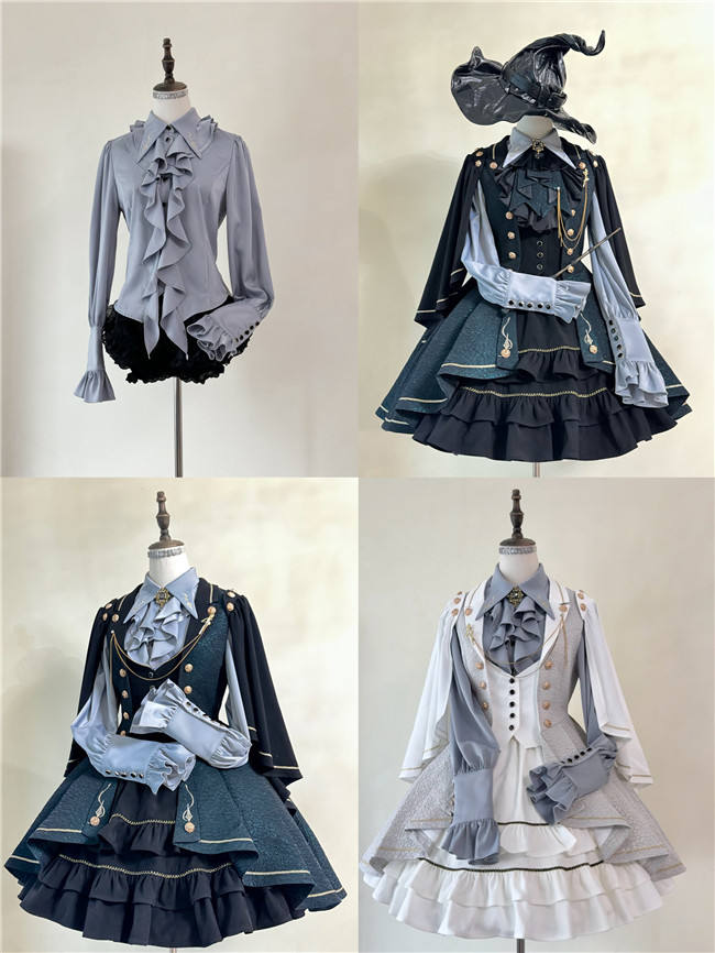 Law of Fallen Moon Military Lolita Skirt, Coat, Blouse and Accessories