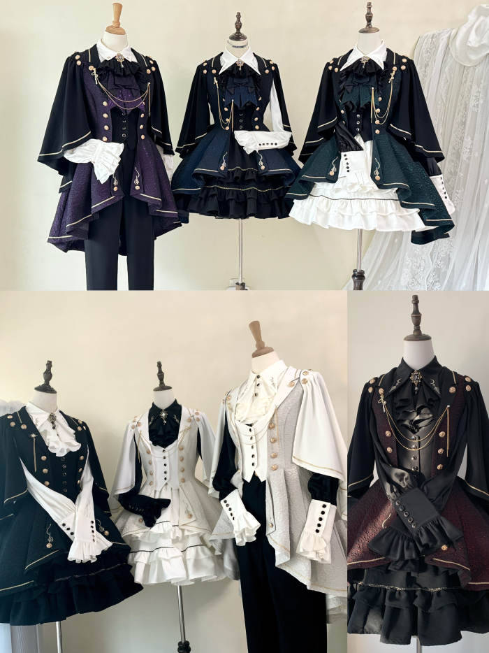 Law of Fallen Moon Military Lolita Skirt, Coat, Blouse and Accessories