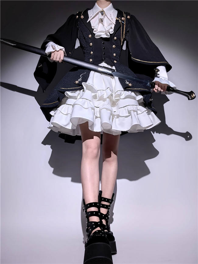 Law of Fallen Moon Military Lolita Skirt, Coat, Blouse and Accessories