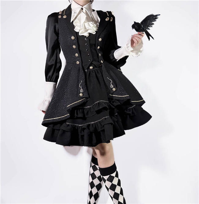 Law of Fallen Moon Military Lolita Skirt, Coat, Blouse and Accessories