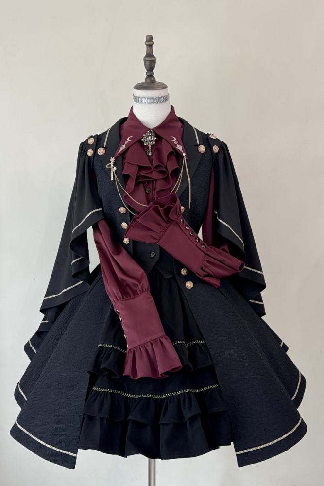 Law of Fallen Moon Military Lolita Skirt, Coat, Blouse and Accessories