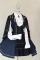 Black Blue Vest Coat(with chain brooch) Only