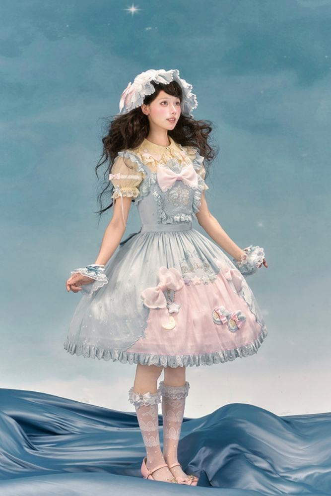 Summer Fairy Sanrio Collaborated The Twins Lolita Yellow OP and Pink Blue JSK